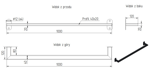 dane techniczne balustrady francuskiej SB-13/9 dane techniczne balustrady francuskiej SB-13/9