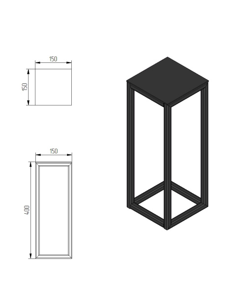 Kwietnik loftowy loft stojak metalowy na kwiaty 40x15 SD-3/1 dane techniczne Kwietnik loftowy loft stojak metalowy na kwiaty 40x15 SD-3/1 dane techniczne