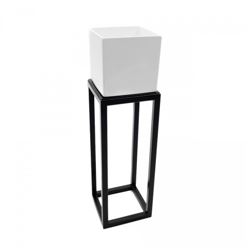 Kwietnik loftowy loft stojak metalowy na kwiaty 40x15 SD-3/1 osłonka donica biała Kwietnik loftowy loft stojak metalowy na kwiaty 40x15 SD-3/1 osłonka donica biała