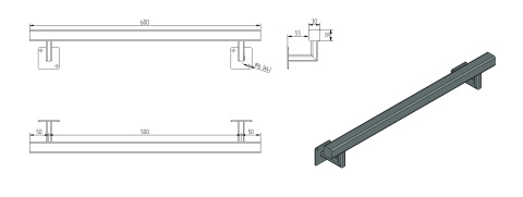 dane techniczne poręczy ściennej SB-26/1 60cm dane techniczne poręczy ściennej SB-26/1 60cm