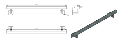dane techniczne poręczy ściennej SB-26/1 70cm dane techniczne poręczy ściennej SB-26/1 70cm