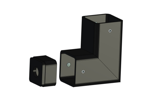 adapter boczny 30x30mm do balustrada wewnętrzna pionowa harfa 25x25mm adapter boczny 30x30mm do balustrada wewnętrzna pionowa harfa 25x25mm