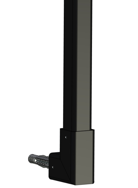adapter boczny 30x30mm do balustrada wewnętrzna pionowa harfa 25x25mm adapter boczny 30x30mm do balustrada wewnętrzna pionowa harfa 25x25mm