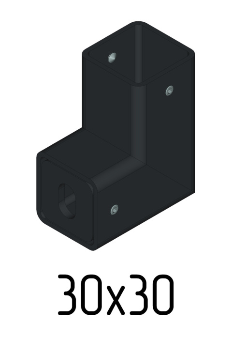adapter boczny 30x30mm do balustrada wewnętrzna pionowa harfa 25x25mm adapter boczny 30x30mm do balustrada wewnętrzna pionowa harfa 25x25mm