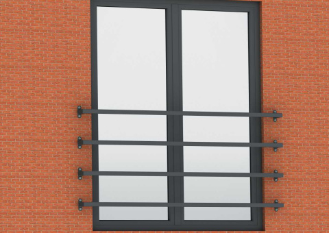 Widok balustrady przed wykonaniem ocieplenia lub balustrady zamontowanej na gotowej elewacji. Widok balustrady przed wykonaniem ocieplenia lub balustrady zamontowanej na gotowej elewacji.