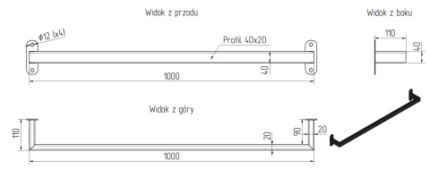 dane techniczne balustrady francuskiej SB-13/10 dane techniczne balustrady francuskiej SB-13/10