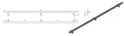 dane techniczne poręczy ściennej SB-26/1 160cm dane techniczne poręczy ściennej SB-26/1 160cm