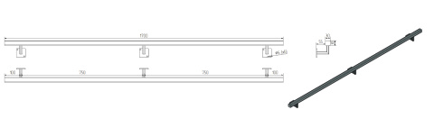 dane techniczne poręczy ściennej SB-26/1 170cm dane techniczne poręczy ściennej SB-26/1 170cm
