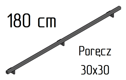 poręcz ścienna schodowa 30x30mm SB-26/1 180cm wewnętrzna poręcz ścienna schodowa 30x30mm SB-26/1 180cm wewnętrzna
