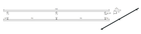 dane techniczne poręczy ściennej SB-26/1 250cm dane techniczne poręczy ściennej SB-26/1 250cm