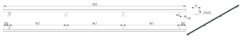 dane techniczne poręczy ściennej SB-26/2 310cm dane techniczne poręczy ściennej SB-26/2 310cm