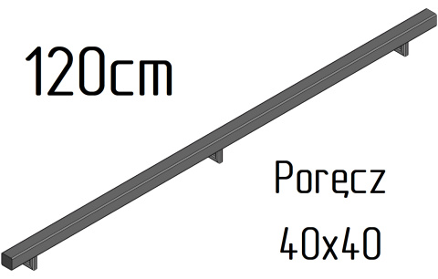 poręcz ścienna schodowa 40x40mm SB-26/2 120cm wewnętrzna poręcz ścienna schodowa 40x40mm SB-26/2 120cm wewnętrzna