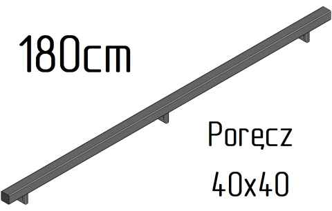 poręcz ścienna schodowa 40x40mm SB-26/2 180cm wewnętrzna poręcz ścienna schodowa 40x40mm SB-26/2 180cm wewnętrzna