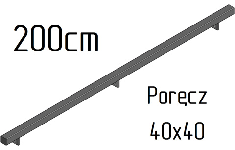 poręcz ścienna schodowa 40x40mm SB-26/2 200cm wewnętrzna poręcz ścienna schodowa 40x40mm SB-26/2 200cm wewnętrzna