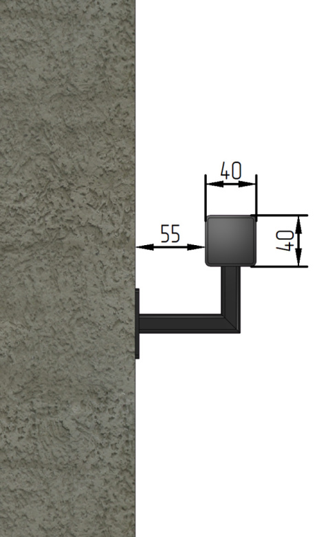 poręcz ścienna schodowa 40x40mm SB-26/2 200cm wewnętrzna poręcz ścienna schodowa 40x40mm SB-26/2 200cm wewnętrzna
