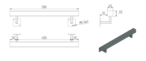dane techniczne poręczy ściennej SB-26/2 50cm dane techniczne poręczy ściennej SB-26/2 50cm
