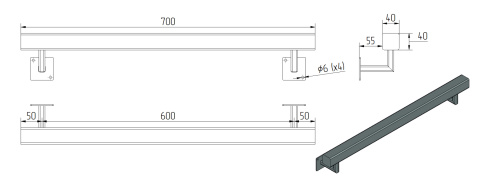 dane techniczne poręczy ściennej SB-26/2 70cm dane techniczne poręczy ściennej SB-26/2 70cm