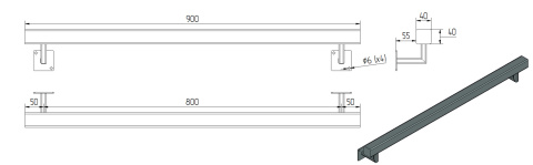 dane techniczne poręczy ściennej SB-26/2 90cm dane techniczne poręczy ściennej SB-26/2 90cm