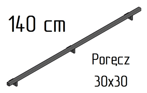 Poręcz ścienna schodowa 30x30mm SB-26/5 140cm zewnętrzna Poręcz ścienna schodowa 30x30mm SB-26/5 140cm zewnętrzna