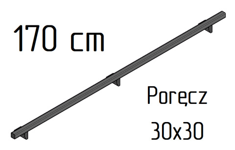 Poręcz ścienna schodowa 30x30mm SB-26/5 170cm zewnętrzna Poręcz ścienna schodowa 30x30mm SB-26/5 170cm zewnętrzna
