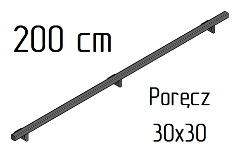 Poręcz ścienna schodowa 30x30mm SB-26/5 200cm zewnętrzna Poręcz ścienna schodowa 30x30mm SB-26/5 200cm zewnętrzna