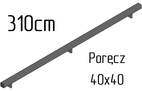 poręcz ścienna schodowa 40x40mm SB-26/4 310cm składana wewnętrzna poręcz ścienna schodowa 40x40mm SB-26/4 310cm składana wewnętrzna