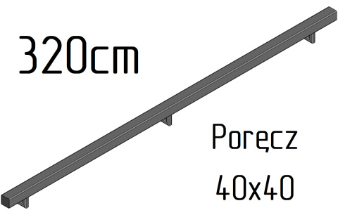 poręcz ścienna schodowa 40x40mm SB-26/4 320cm składana wewnętrzna poręcz ścienna schodowa 40x40mm SB-26/4 320cm składana wewnętrzna