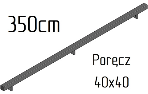 poręcz ścienna schodowa 40x40mm SB-26/4 350cm składana wewnętrzna poręcz ścienna schodowa 40x40mm SB-26/4 350cm składana wewnętrzna