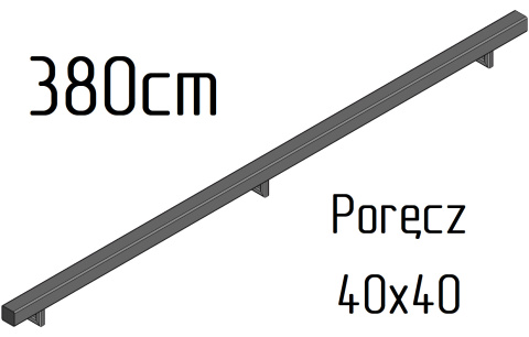 poręcz ścienna schodowa 40x40mm SB-26/4 380cm składana wewnętrzna poręcz ścienna schodowa 40x40mm SB-26/4 380cm składana wewnętrzna