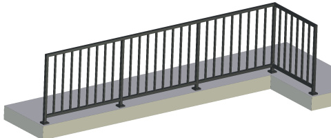 Balustrada barierka stalowa wewnętrzna na wymiar SB-20/2-C Balustrada barierka stalowa wewnętrzna na wymiar SB-20/2-C
