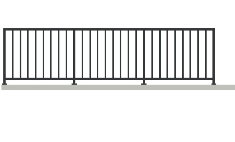 Balustrada barierka stalowa wewnętrzna na wymiar SB-20/2-C Balustrada barierka stalowa wewnętrzna na wymiar SB-20/2-C