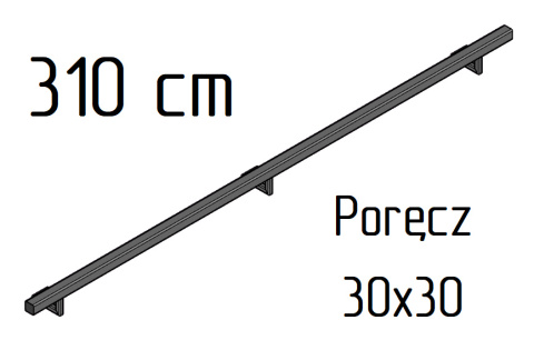 poręcz ścienna schodowa 30x30mm SB-26/7 310cm składana zewnętrzna poręcz ścienna schodowa 30x30mm SB-26/7 310cm składana zewnętrzna