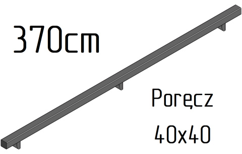 poręcz ścienna schodowa 40x40mm SB-26/8 370cm składana wewnętrzna poręcz ścienna schodowa 40x40mm SB-26/8 370cm składana wewnętrzna