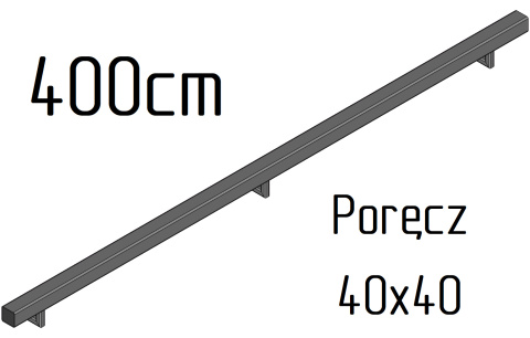 poręcz ścienna schodowa 40x40mm SB-26/8 400cm składana wewnętrzna poręcz ścienna schodowa 40x40mm SB-26/8 400cm składana wewnętrzna