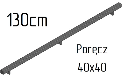 Poręcz ścienna schodowa 40x40mm SB-26/6 130cm zewnętrzna Poręcz ścienna schodowa 40x40mm SB-26/6 130cm zewnętrzna