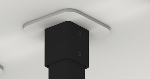 Adapter 25x25mm (montaż do płyta GK) do balustrada wewnętrzna pionowa harfa kwadratowa 20x20mm