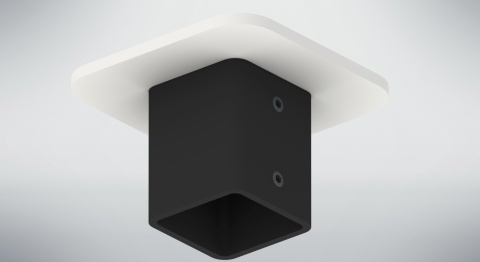 Adapter 25x25mm (montaż do płyta GK) do balustrada wewnętrzna pionowa harfa kwadratowa 20x20mm