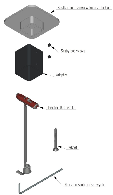 skład zestawu montażowego