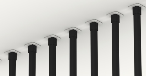 Adapter 35x35mm (montaż do płyta GK) do balustrada wewnętrzna pionowa harfa kwadratowa 30x30mm