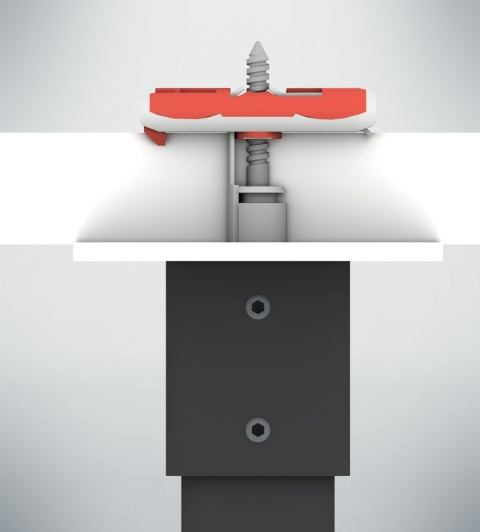 Adapter 30x30mm (montaż do płyta GK) do balustrada wewnętrzna pionowa harfa kwadratowa 25x25mm