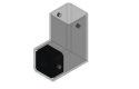 adapter boczny 40x40mm do balustrada wewnętrzna pionowa harfa 35x35mm