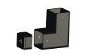 adapter boczny 40x40mm do balustrada wewnętrzna pionowa harfa 35x35mm