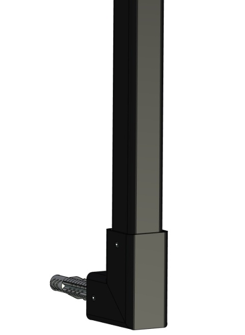adapter boczny 40x40mm do balustrada wewnętrzna pionowa harfa 35x35mm