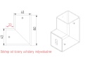 adapter boczny 40x40mm do balustrada wewnętrzna pionowa harfa 35x35mm