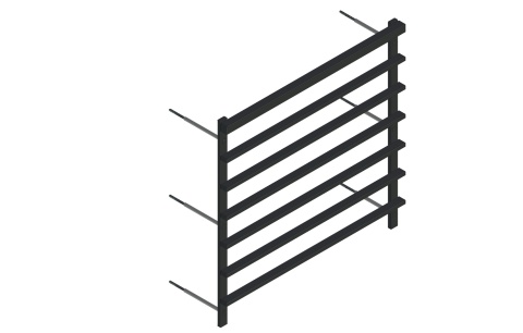 Balustrada francuska na elewację z wypełnieniem poziomym 20x40mm SB-13/15