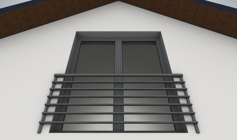 Balustrada francuska na elewację z wypełnieniem poziomym 20x40mm SB-13/15