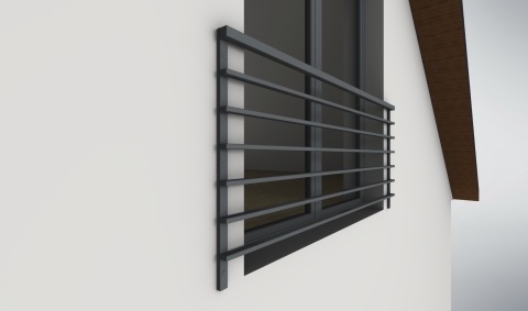 Balustrada francuska na elewację z wypełnieniem poziomym 20x40mm SB-13/15