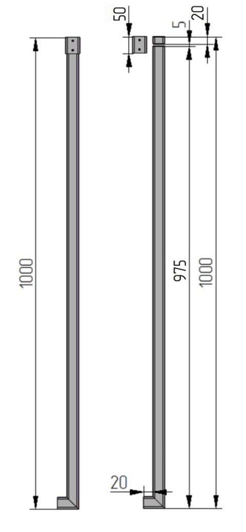 Balustrada pionowa harfa lamele stalowe 40x40mm SB-11/32 3mb - 3,9mb (montaż do boku schodów)