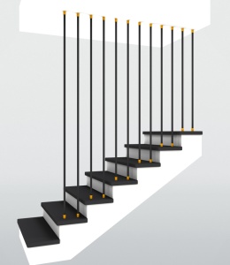 Balustrada pionowa harfa lamele stalowe Ø20mm SB-11/9/ZA 3mb - 3,9mb