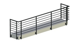 Balustrada zewnętrzna balkonowa z wypełnieniem poziomym SB-29/2